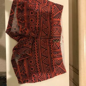Aztec print blue and orange shorts//American Eagle